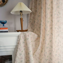 Floral Farmhouse Curtains with Tassel Semi Blackout Living Room Drapes