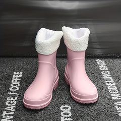 Women's Non-slip Warm Rain Boots Waterproof Outdoor Short Boots