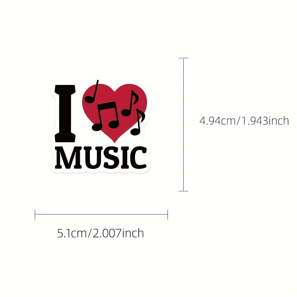 50 Inspirational Music Stickers for Suitcases Notebooks Waterproof