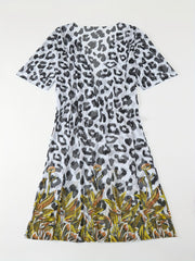 Leopard Print Long Sleeve Cover Up