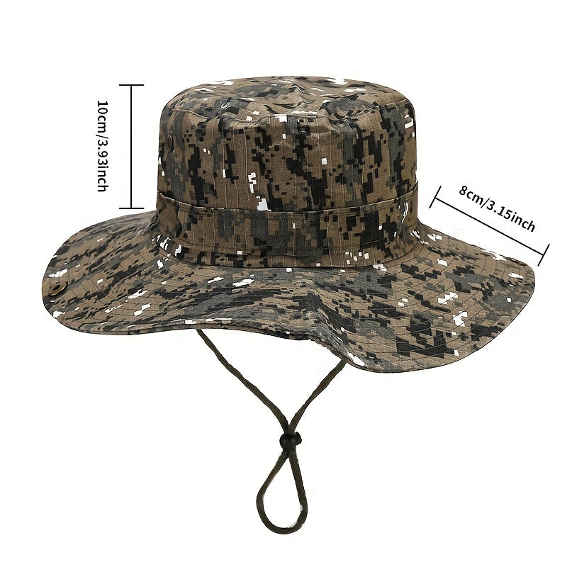 Men's Camo Outdoor Fishing Hat with Sun Protection