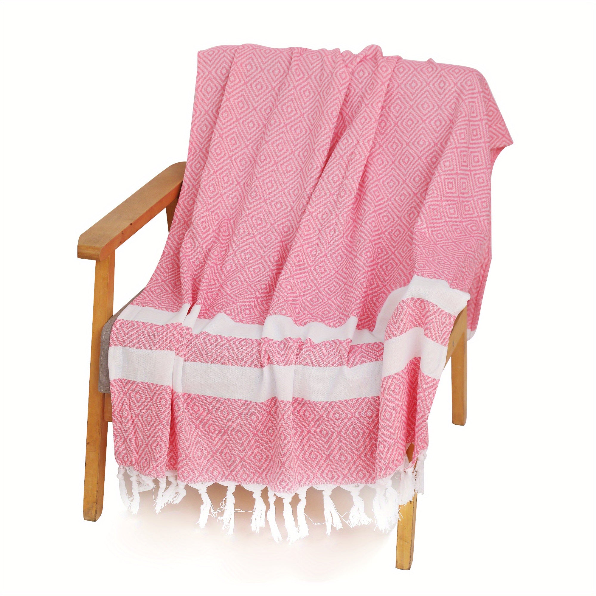 Cotton Woven Beach Towel Soft Bath Sheet Quick Dry 100x180cm