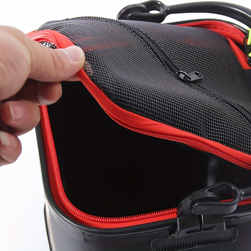 Portable Folding Fishing Bucket Hanging Rope Square Fishing Barrel