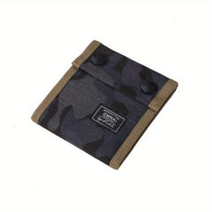 Boys Camo Trifold Short Wallet Canvas Money Clip Coin Holder