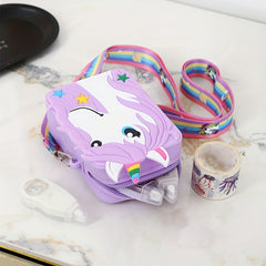 Colorful Unicorn Crossbody Coin Purse Zipper Wallet Holiday Gift