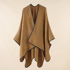 Khaki Cashmere Shawl Thick Warm Wrap Blanket Scarf Cape for Autumn & Winter