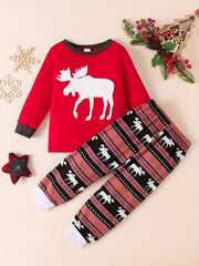 Christmas Family Set Elk Cartoon Outfit Parent child Suit