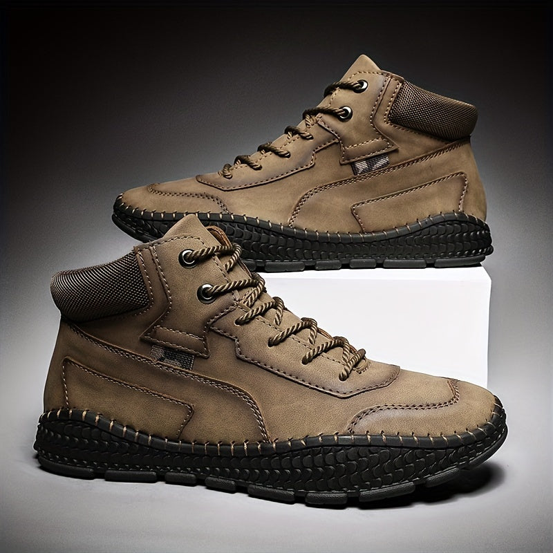 Men's Outdoor Lace up Boots Non slip Walking Shoes