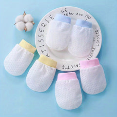 3 Pairs Mesh Baby Gloves for Newborns, Spring & Summer