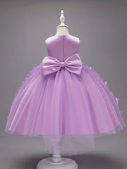 Butterfly Appliques Sleeveless Princess Dress For Girls