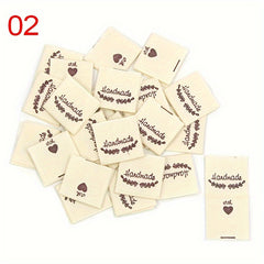 50pcs Cloth Label Folding Label Sheep Love Pattern Knitted Hat Stitched Label