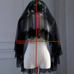 Lace Head Veil Halloween Party Hair Accessories Gothic Style Head Veil