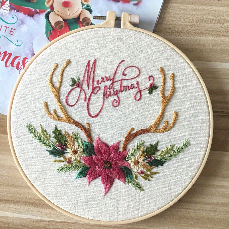 DIY Christmas Theme Embroidery Kit Hand Art Craft Decoration Gift