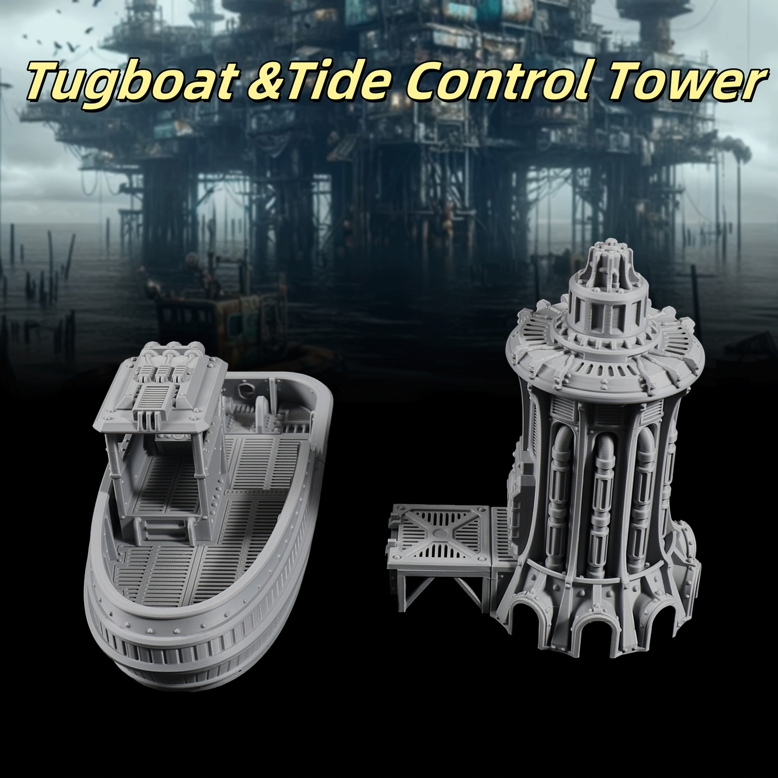 RPG Cargo & Tide Control Tower Set for Tabletop Adventures