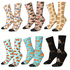 Men's Capybara Pattern Socks Outdoor Cycling Camping Funny Sock