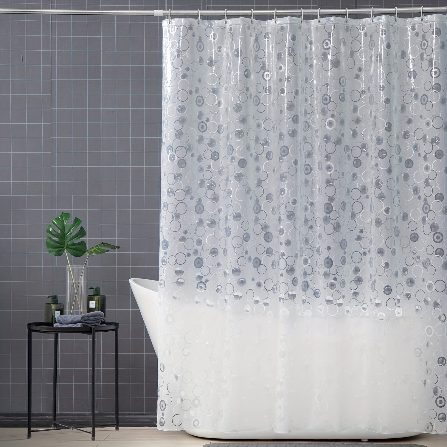 3D Circle Pattern Shower Curtain Heavy Waterproof, Rust-Proof