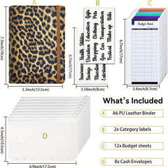 A6 Budget Binder with Zipper Envelopes & Expense Sheets