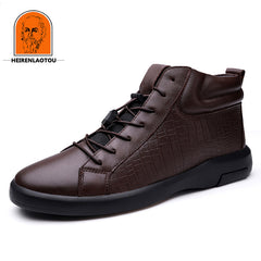 Men's No Tie Ankle Boots Casual Walking Shoes