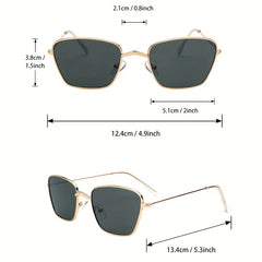 Square Frame Gradient Lens Sunglasses Thin Temple Cat Eye Glasses