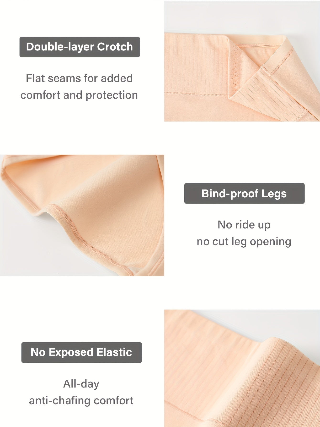 3 Pack Plus Size Panties Set High Waisted Tummy Control 3pcs Set