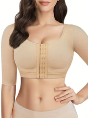 Posture Corrector Shaping Tops Slimmer Half Sleeve Front Buckle Top