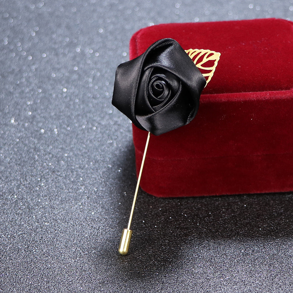 Men's Wedding Groom Rose Suit Brooch