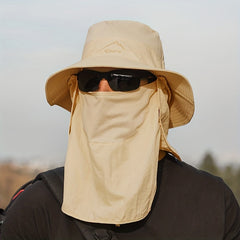 Men's Mesh Bucket Hat with Neck Flap for Summer Outdoor