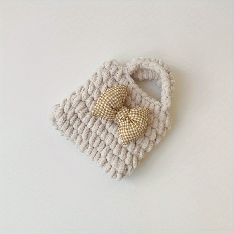 Girls Bow Decor Clutch Bag Small Storage Coin Purse