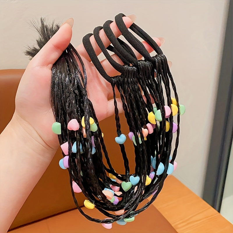 Children's Wig Hair Tie Braid Hair Elastic Sweet Braid Girls