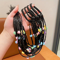 Children's Wig Hair Tie Braid Hair Elastic Sweet Braid Girls