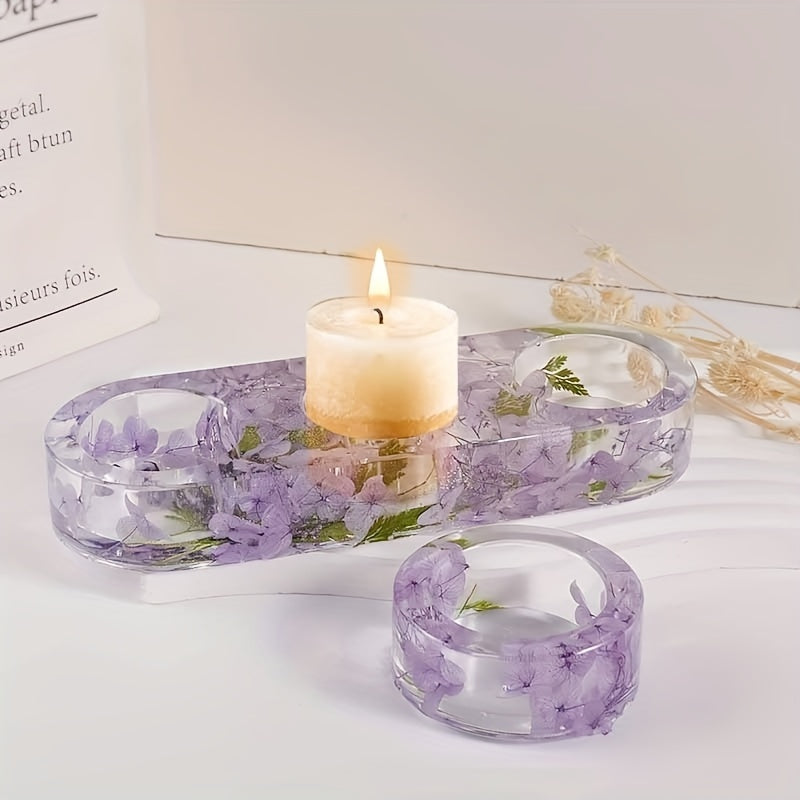 Crystal Epoxy Resin Silicone Mold Candle Holder Home Decoration