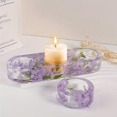 Crystal Epoxy Resin Silicone Mold Candle Holder Home Decoration