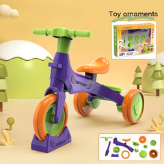 DIY Sliding Tricycle Keychain Construction Blocks Toy for Kids & Adults