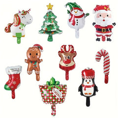 5pcs Christmas Props Mini Balloon Decorations Cartoon Balloons Thanksgiving Gift