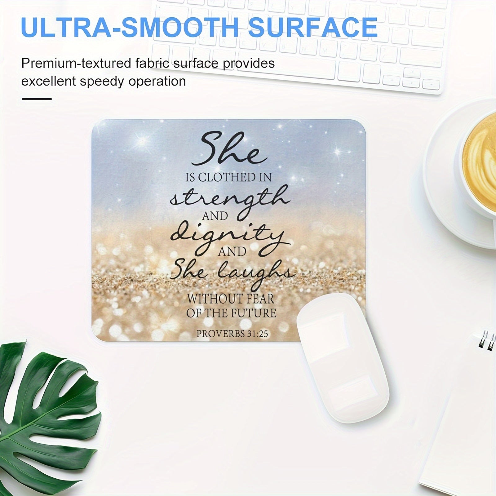 Quotes Mouse Pad Non Slip Rubber Mouse Mat for Computer Desk Office 24x20cm