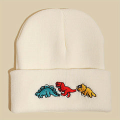 Dinosaur Embroidery Children's Knitted Hat Unisex Autumn Winter