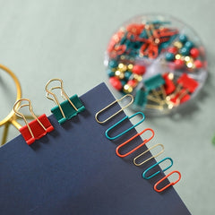 Assorted Paper Clips Set with Tial Clips and Round Box