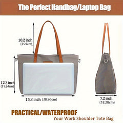 1PC Women's Work Bag Nylon Shoulder Bag For 15.6" Laptop Storage