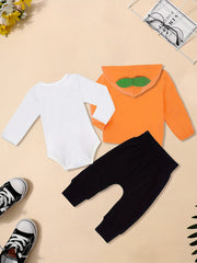 Baby Boy 1st Halloween Outfit Pumpkin Romper Sweatshirt Pants