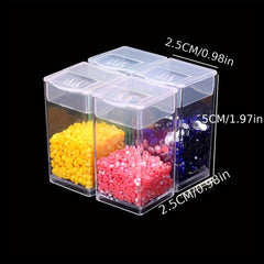 Mini Plastic Clear Storage Box Square Bottle for DIY Craft Diamond Painting Bead