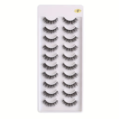 10 Pairs Fluffy False Eyelashes Dramatic 8D Faux Mink Eyelashes