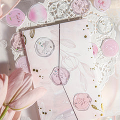 DIY Butterfly Flower Lacquer Drop Glue Stamp Stickers 15pcs
