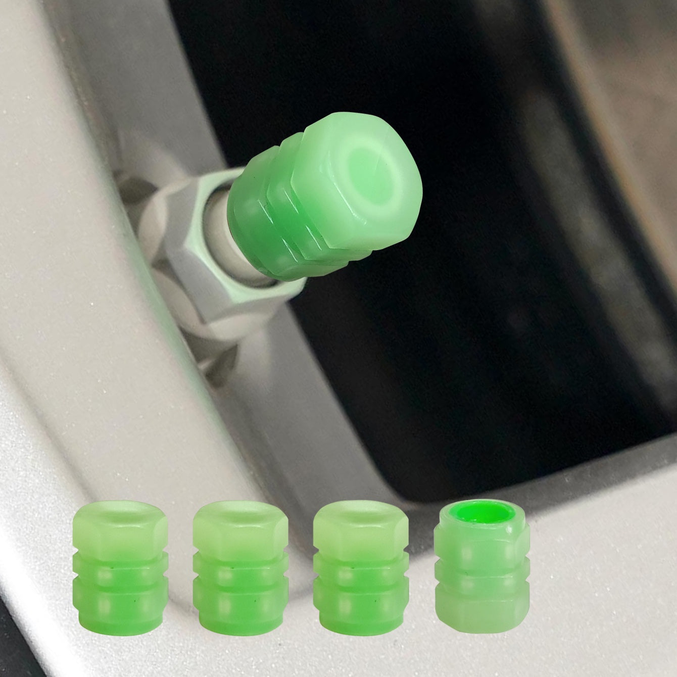 4 Packs Car Tire Luminous Valve Cap Small Valve Cap