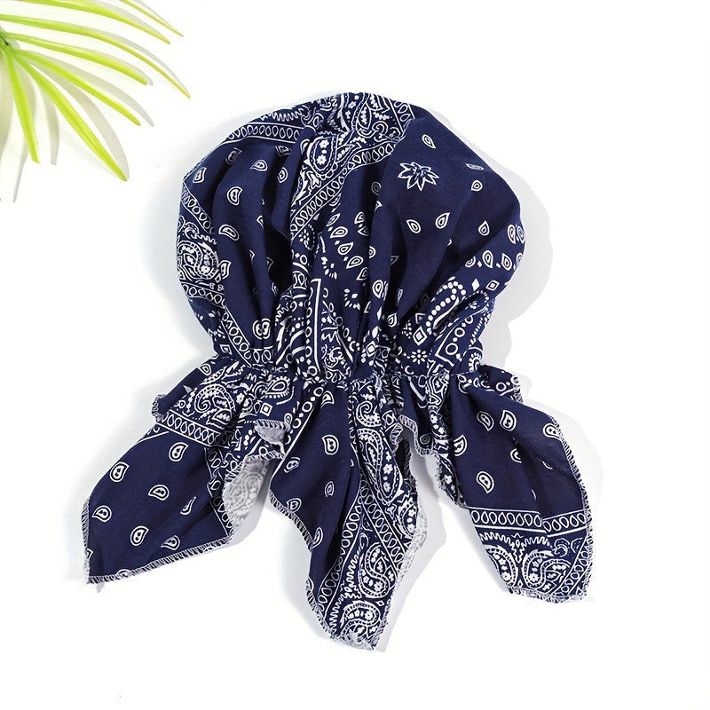 Paisley Print Head Wrap Turban Elastic Bandana Unisex Headscarf
