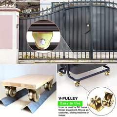 2pcs V Groove Steel Caster Wheel Rope Pulley Sliding Door Wheel