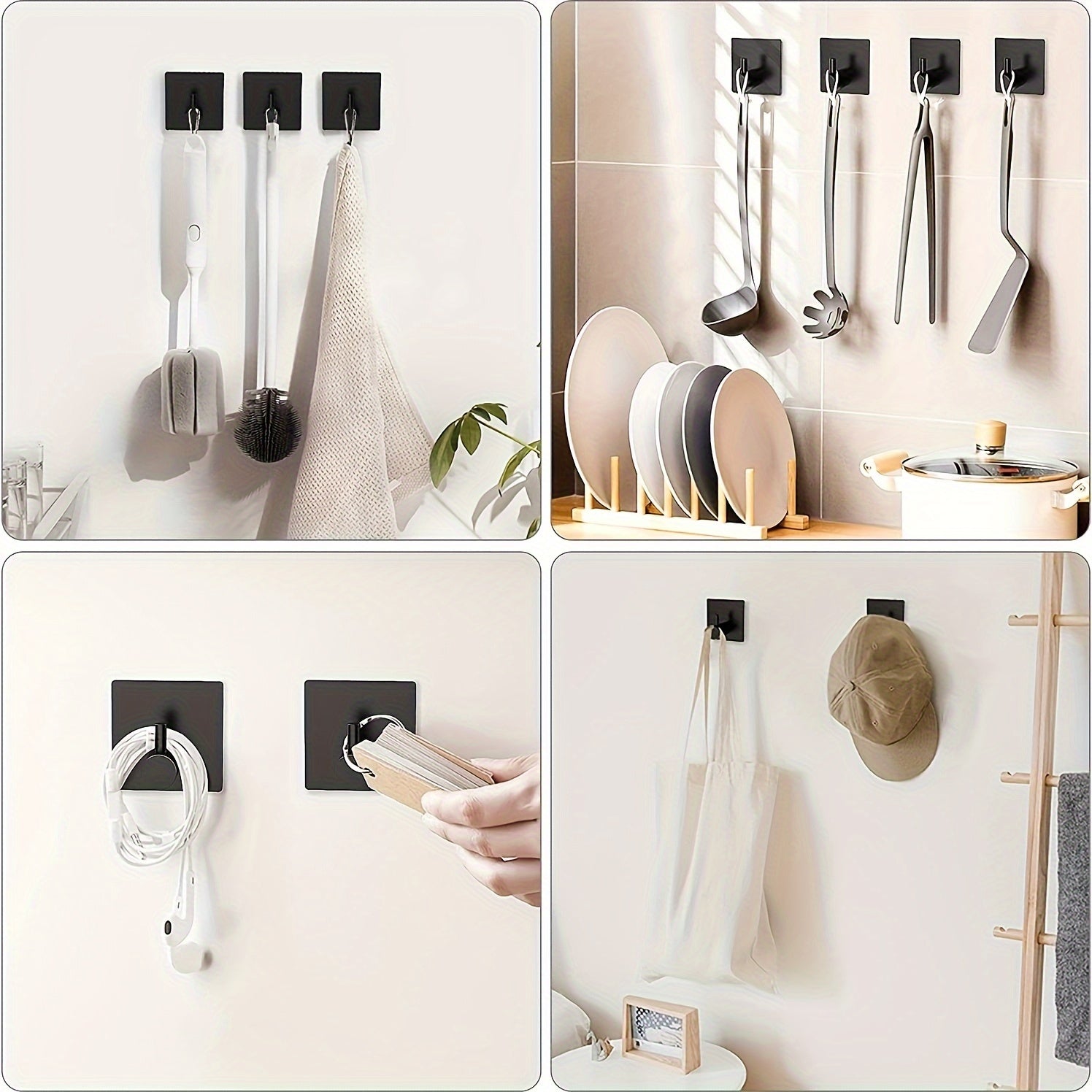 Stainless Steel Adhesive Hooks for Hanging Coat Hat Towel