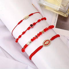 24pcs Mixed Braided Rope Beads Bracelet Jewelry for Men Women