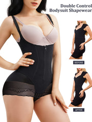 Lace Shaping Bodysuit Tummy Control Slimming Zip Up Body Shaper