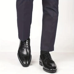 Men's Square Toe Lace up Oxford Shoes Smart Casual Dress Shoes