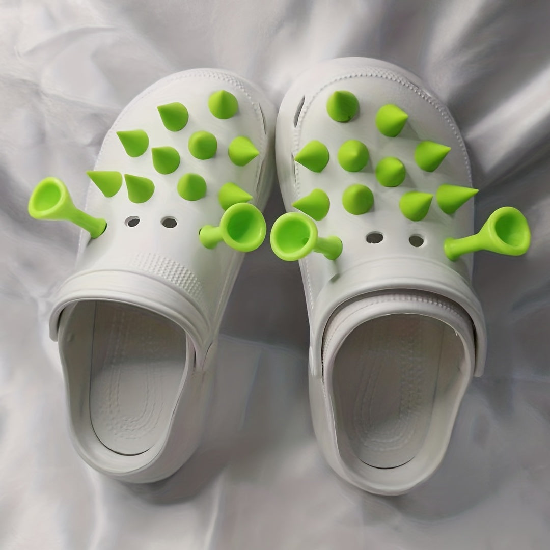 24pcs PVC Rivets and Ogre Ear Charms Set for Crocs Shoes DIY Decorations